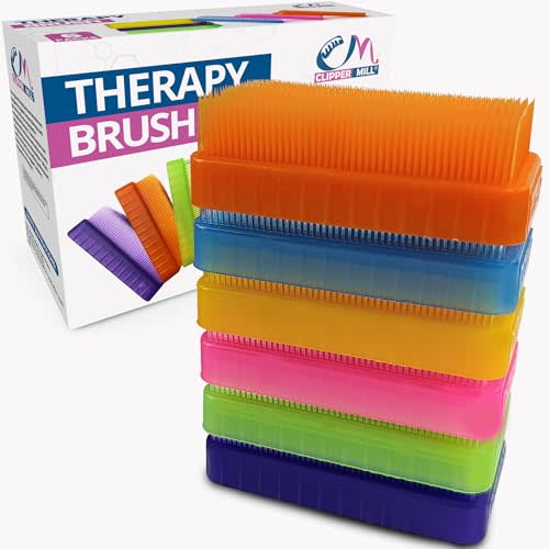 Wilbarger Method Therapy Sensory Brush Colored Pack 6 Therapressure Brush | Occupational Brush For Calming, Stimulating and Sensory Brushing Use as Part of The Wilbarger Brushing Protocol