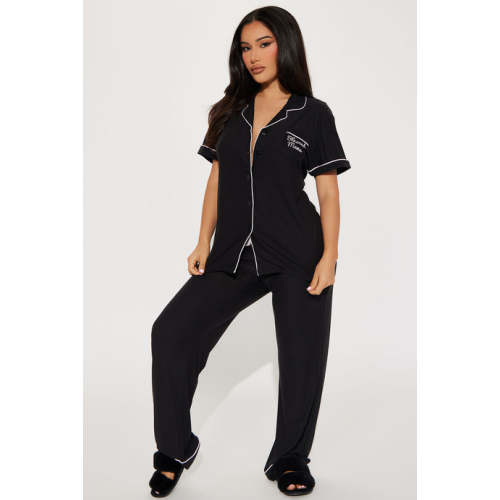 Blessed Mom 2 Piece PJ Pant Set - Black/White | Fashion Nova
