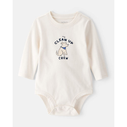 Baby Cotton Long-Sleeve Graphic Bodysuit - Ivory | Carter's