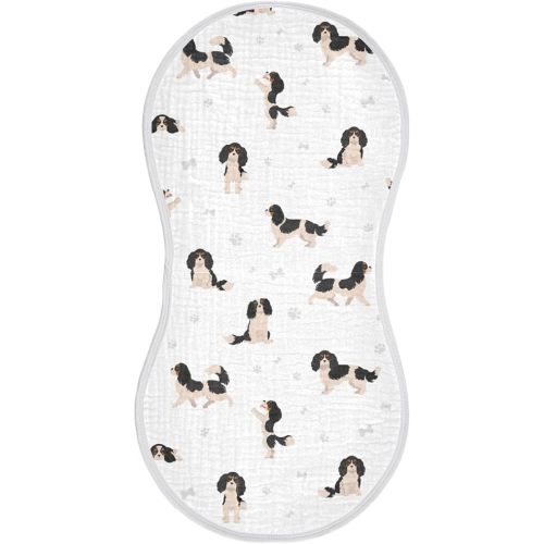 vvfelixl Muslin Burp Cloths Cavalier King Charles Spaniel Baby Washcloths for Baby Girl Boys 2 Pack
