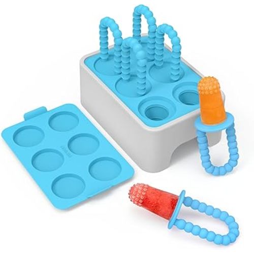 Morlike Baby Tiny Pops, 100% Silicone Popsicle Mold for Infants 4 Months +, Breastmilk Ice Pop Molds Teethers for Teething Relief, Baby Essentials, BPA Free & Dishwasher Safe (Mint)