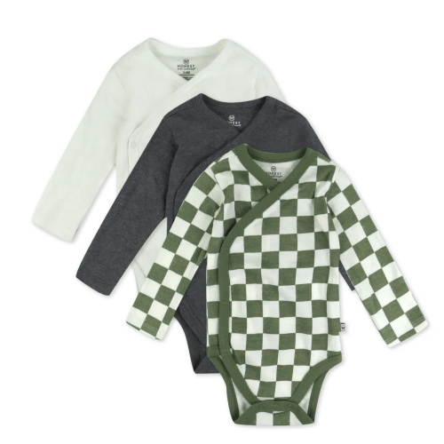 3-Pack Organic Cotton Long Sleeve Side-Snap Bodysuits | Honest Baby Clothing