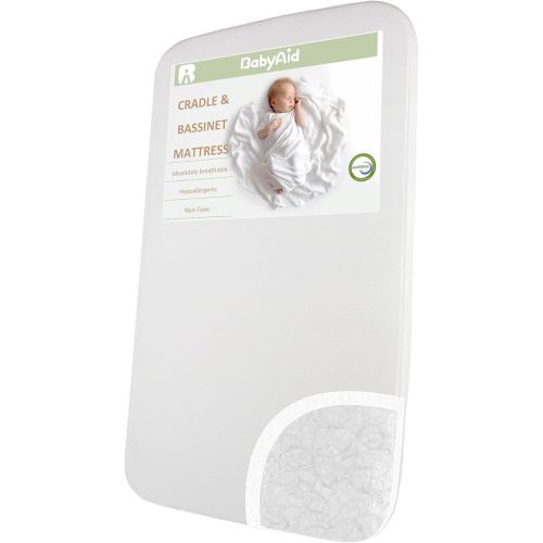 Breathable 3D Airflow Fiber Bedside Bassinet Mattress Rectangle 34" x 18"