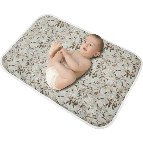 Baby Diaper Changing Pad, 21 5/8" x 31.5" Waterproof Changing Pad Liners - Reusable Soft and Absorbent Portable Changing Mat(Leaf1PCS)