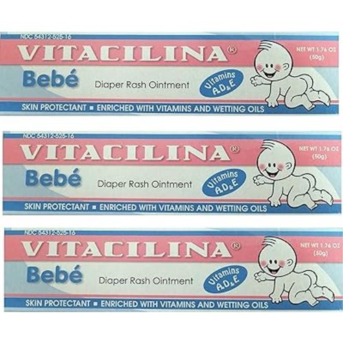 Vitacilina Bebe Diaper Rash Ointment 1.76 Ounces. 3 Pack