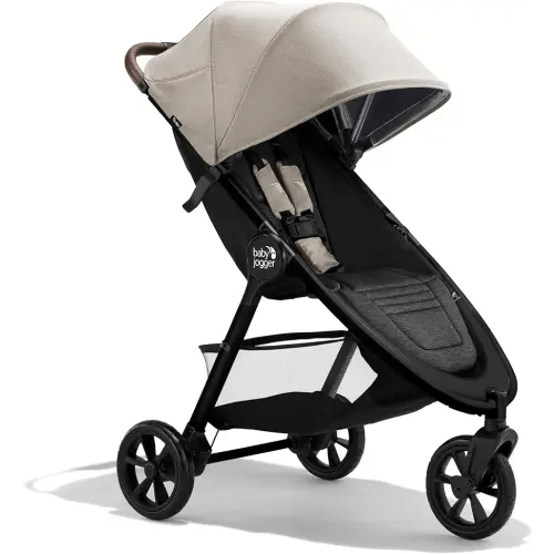 Baby Jogger City Mini GT3 All Terrain Stroller with Forever Air Rubber Tires and All Wheel Suspension with Magnetic Buckle and No-Rethread Harness, Height-Adjustable Handlebar, and Foot Brake