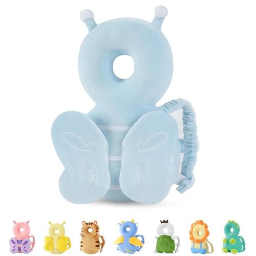 JunNeng Baby Head Protector Backpack, Toddler Walking Fall Head Protection, Pink Butterfly