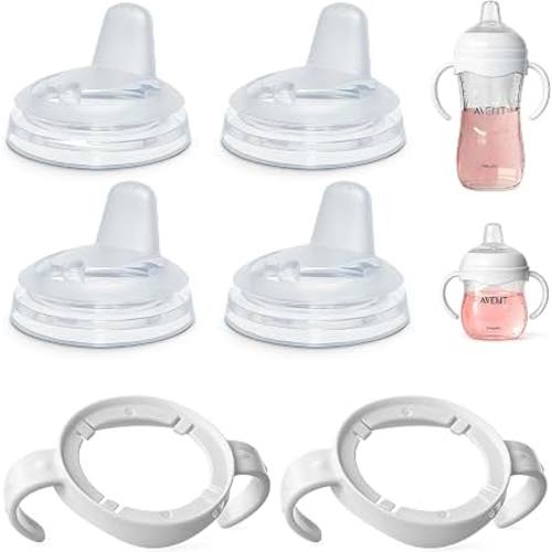 Amazon.com: Sippy Spout Nipples with Handles for Philips Avent Natural Baby Bottles | Food Grade Soft Spout Silicone, BPA, Lead and Phthalate-Free, Leak and Spill Proof, Convert to Sippy Cup Transition 4+ months