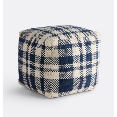 Plaid Wool Pouf
