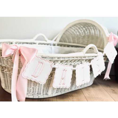 Custom Scallop Baby Banner Baby Shower Welcome Home Gingham Bassinet Banner High Chair Sign Birthday