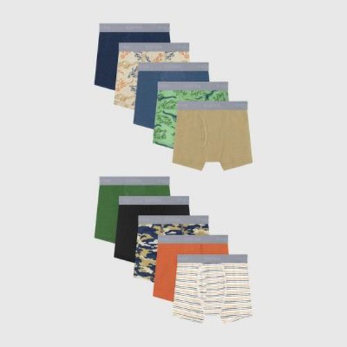 Hanes Toddler Boys' 10pk Stretch Cotton Boxer Briefs - 2T-3T