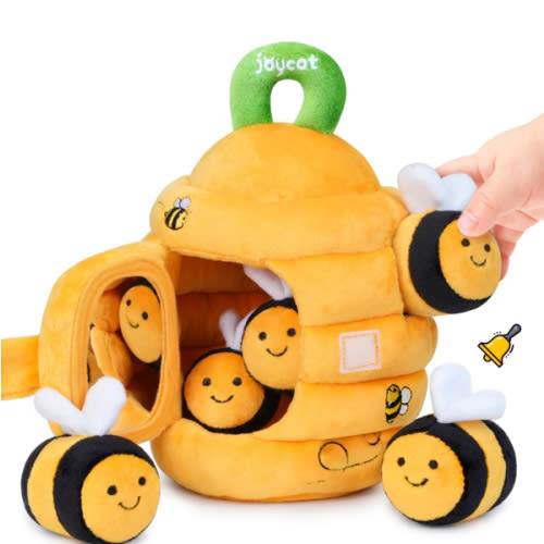 Beehive with 5 Soft Sensory Bees – Honeybee Plush Toy Set | JoyCat
