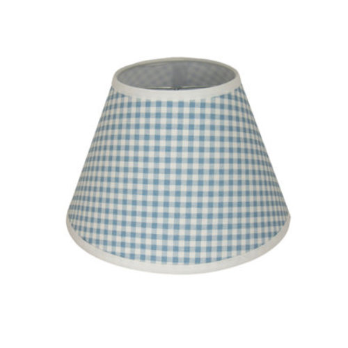 Gracie Oaks Blue and White Check Standard Clip-on Empire Lamp Shade | Wayfair