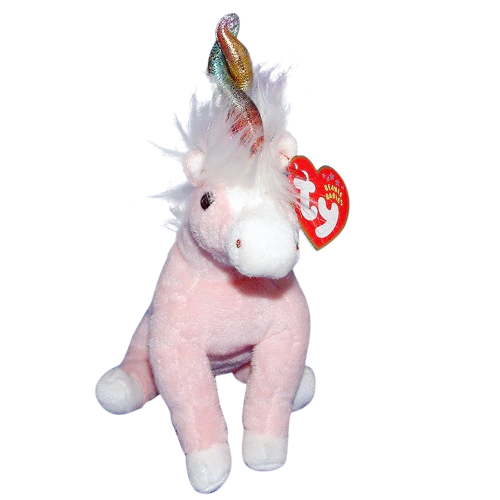 Ty Beanie Babies Charmer the Unicorn Pastel Pink Plush 2002