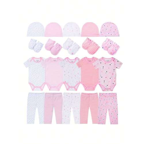 Jy.cozy for baby Unisex Baby Boy Girl Layette Sets Bodysuits Pants And Accessories 20 Packs Comfort Infant Outfit New Born Essentials | SHEIN USA
