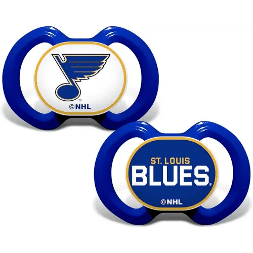Baby Fanatic Baby Pacifier 2-Pack - NHL St. Louis Blues - Officially Licensed Gear - Orthodontic Silicone Nipple - St. Louis Blues Apparel