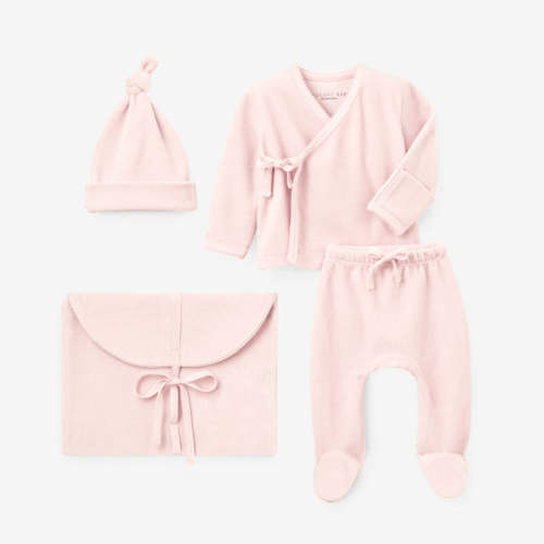 Blush Velour Layette Set PINK / NB
