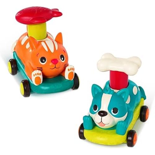 B. toys Push & Go Toy Cars, PawMobiles Cat & Dog Toddler Toy Cars, Activity