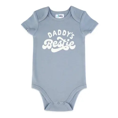 4Baby Bodysuit Short Sleeve Daddys Bestie Blue | Baby Bunting AU