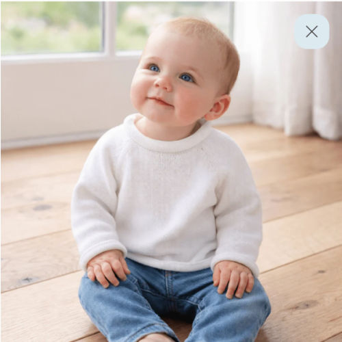 Unisex White Cotton Knit Sweater - Magnolia Baby