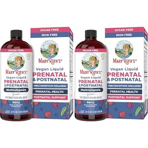 MARYRUTH'S Postnatal & Prenatal Liquid Multivitamin for Women | Selenium | Folate | Healthy Fetal Development | Prenatal Vitamins | Vegan | Non-GMO | Sugar Free | Gluten Free | 32 oz (Pack of 2)