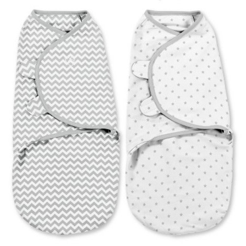 SwaddleMe Original Swaddle 0-3M - 2pk Gray Chevron/Stars S