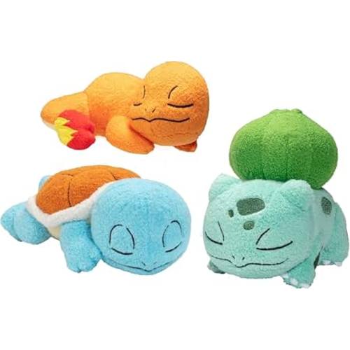 Amazon.com: Pokémon 5" Sleeping Squirtle, Charmander, Bulbasaur Starter Plush 3-Pack - Officially Licensed - Authentic Soft Stuffed Animal Toy Figure Set - Easter Basket Stuffer Gift for Kids, Boys, Girls - 2+
