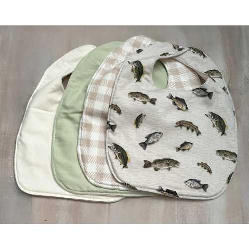 Gone Fishing Baby Gift, Bibs for Twin Boys: Fish Nursery Decor, Daddy's New Fishing Buddy