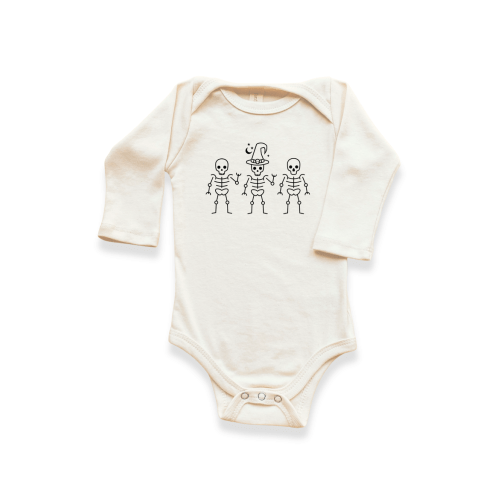 Skeletons - Organic Long Sleeve Baby Bodysuit
