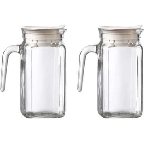 Amici Home Italian Igloo Quadra Glass Pitcher Set of 2