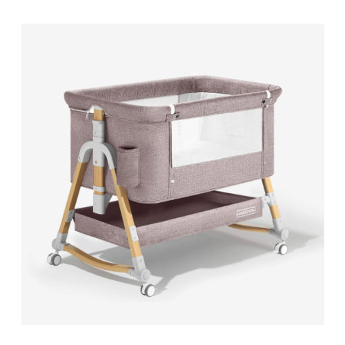 HARPPA Cuddly 3-in-1 Baby Bassinet Bedside Sleeper for Reflux | Attaches to Bed, Adjustable 5 Heights, Non-Toxic & CPSC Certified | Sturdy Aluminum Frame, Portable Wheels, Tool-Free Setup, Gentle Rocking | Perfect for Newborns, Infants, Small Spaces & Saf