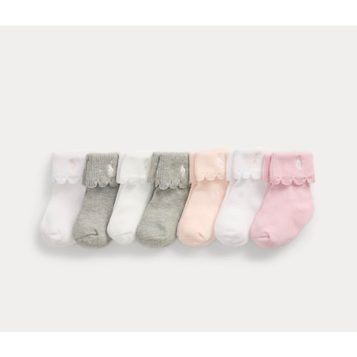 Scalloped-Trim Ankle Sock 7-Pack