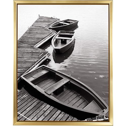 Giverny 11x14 Picture Frames, Gold Photo Frames for Wall Mounting, Simple Design Glossy Finish Frame Perfect for Home Decoration, Office, Hotel and Various Ceremonies Praties