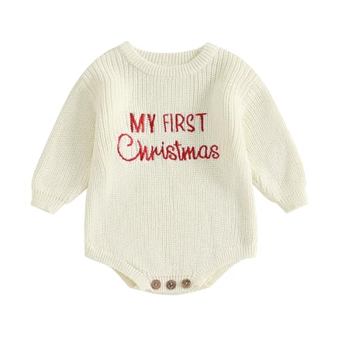 Adobabirl Baby Girl Boy Knitted Sweater Bubble Romper Long Sleeve Jumpsuit Festival Outfit Fall Winter Spring Clothes