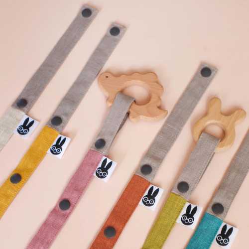 Washed linen toy strap | orange or purple
