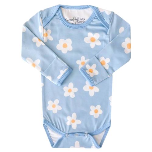 Copper Pearl Long Sleeve Bodysuit Baby: Ultra Soft Baby for Newborns, Boys, and Girls - Stylish, Comfortable, Overlap Shoulders, Premium Knit Fabric - 0-3 Months, Della