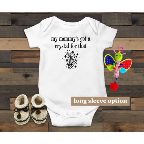 Crystal Baby Bodysuit, Witchy Mama, Funny Baby Clothes, Cute Baby Outfit, Boho Baby Clothes, Witchy Baby Stuff, Baby Announcement, Celestial