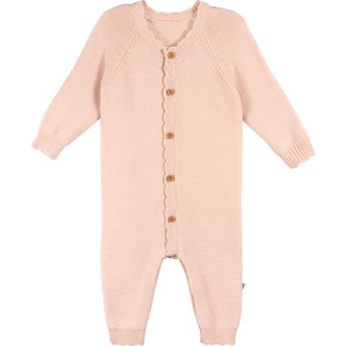 Pink Sweater Knit Coverall, 0-3M