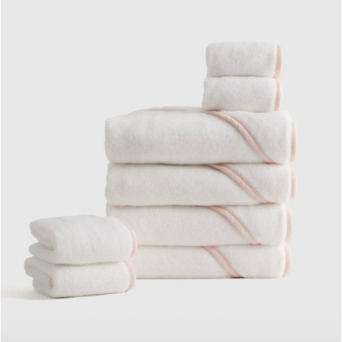 Organic Turkish Cotton Baby Bath Bundle 8-Pack in Soft Pink