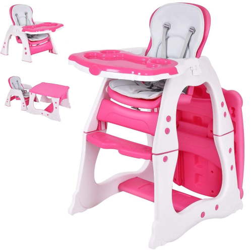 Infans 3 in 1 Baby High Chair Play Table Seat Booster Toddler Feeding Tray