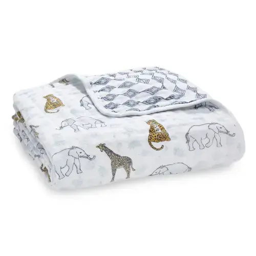 Animal Print Cotton Muslin Baby Blanket | aden + anais