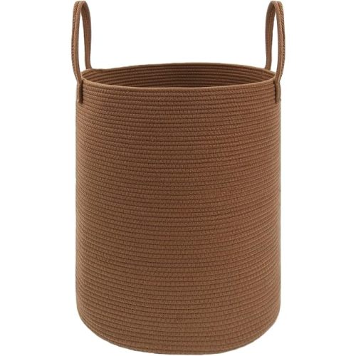 JMvicyroam 80L Cotton Rope Laundry Basket Hamper, Golden Jute