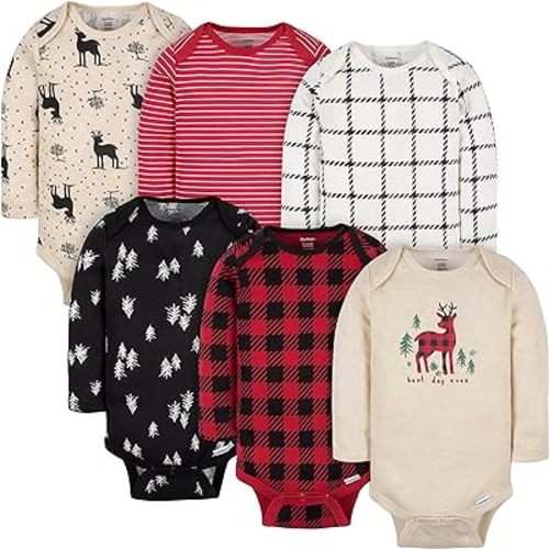 Gerber Unisex Baby 6 Pack Long-sleeve Onesies Bodysuit