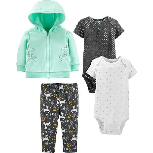 Simple Joys by Carter's Baby Girls 4-piece Jacket, Pant, and Bodysuit Set