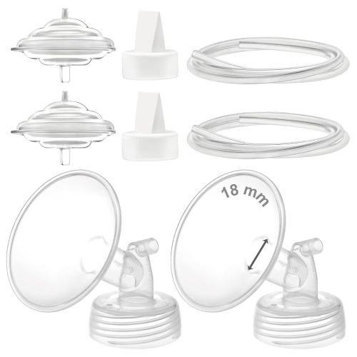 Maymom Pump Parts Compatible with Spectra S1 S2 9 Plus Electric Breastpump, 18mm Flange Valve Tubing Backflow Protector, Not Original Spectra Replacement Pump Parts Accessories