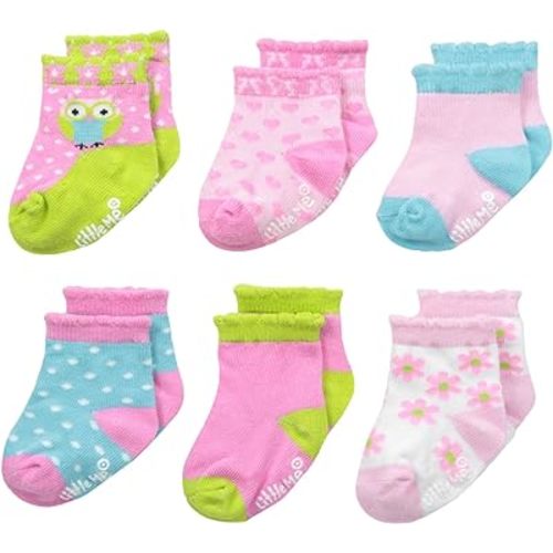 Little Me baby-girls 6 Pack Variety Socks