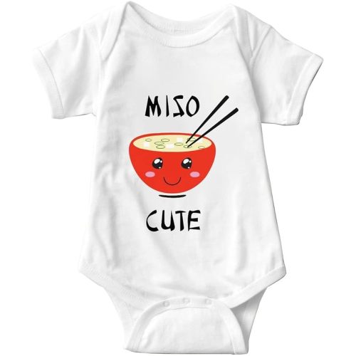 listery Funny Baby Clothes Miso Cute Bodysuit Miso Cute Infant Baby Anime Newborn Unisex Romper