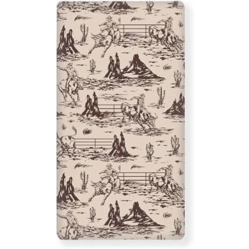 Western Baby Crib Sheets for Boys Girls American Cowboy Fitted Crib Sheet for Standard Crib and Toddler Mattress Cute Baby Mattress Sheets Toddler Bed Sheet 52x28x8 in