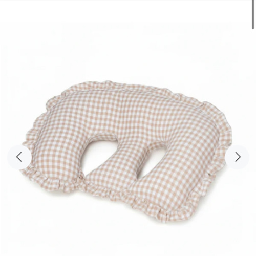 Beige Ruffle Gingham Twins Nursing Pillow Cover – Three Little Tots
