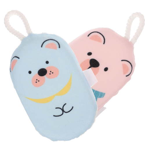 2pcs Baby Bath Sponges Toddler Bath Scrubbers Lovely Kids Shower Scrubbers